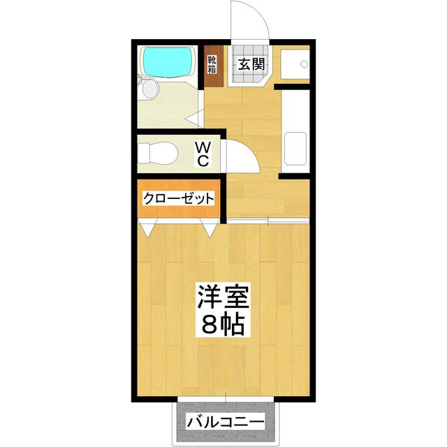 シェリールAI(1K/2階)の間取り写真