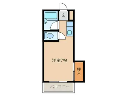 パシフィック白木原(1K/4階)の間取り写真