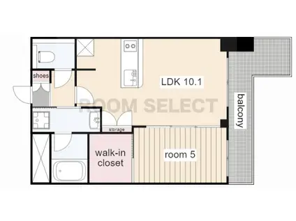 プレサンス丸の内城雅(1LDK/12階)の間取り写真