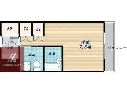 INOVE千里万博公園(1K/3階)の間取り写真
