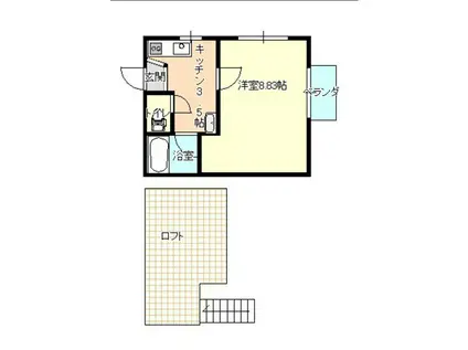 NAKAE(1K/2階)の間取り写真