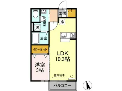 グリーンハイツR A棟(3LDK/2階)の間取り写真