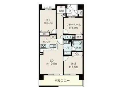 パデシオン六地蔵(3LDK/14階)の間取り写真