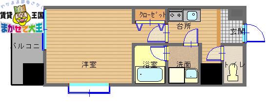 GREENVALLEY KANAYAグリーンバレー金屋(1K/11階)の間取り写真