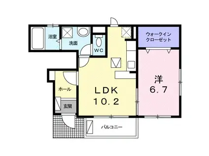 ヴァンベ-ルII(1LDK/1階)の間取り写真