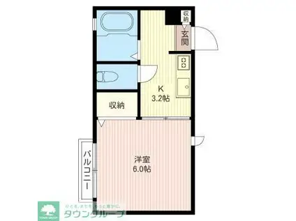 アルカンシエル(1K/1階)の間取り写真