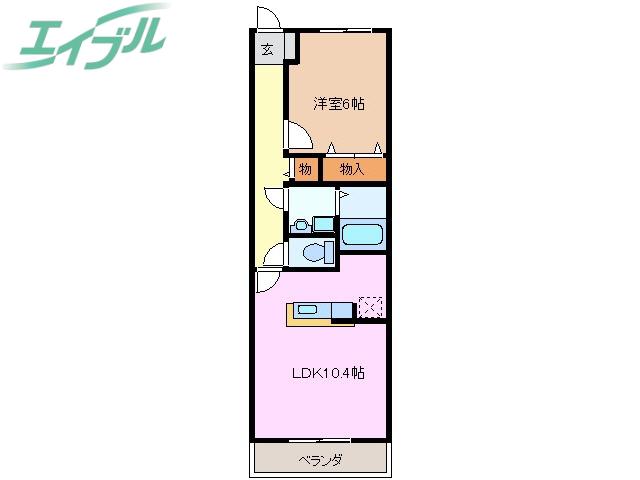 ルクソール新正II(1LDK/3階)の間取り写真