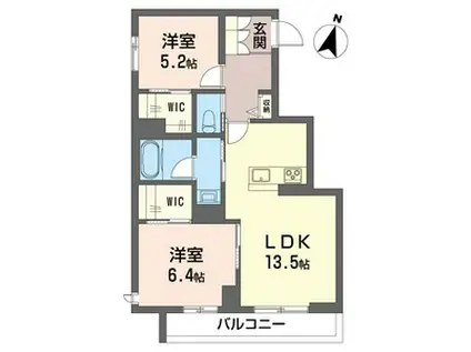 クオレール流山CP(2LDK/1階)の間取り写真