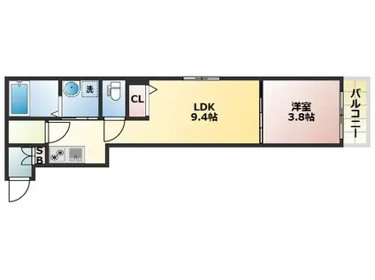 F ASECIA KOIOS(1LDK/3階)の間取り写真