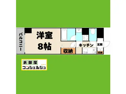 ブランシエスタ金山(1K/6階)の間取り写真