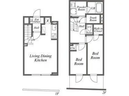 ユーレジデンス下北沢(2LDK/B1階)の間取り写真