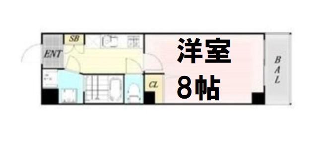 STUDIO天満橋(1K/8階)の間取り写真