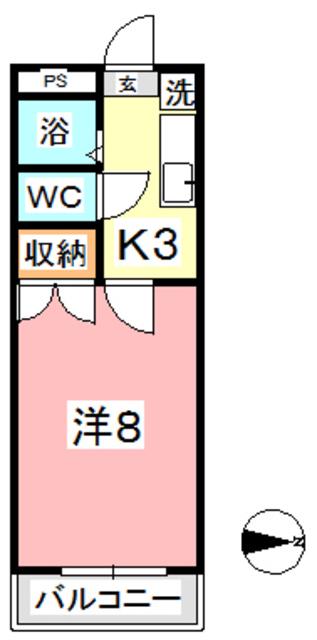 エトワール21 新倉(1K/5階)の間取り写真