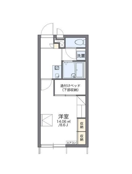レオパレス希望(1K/1階)の間取り写真
