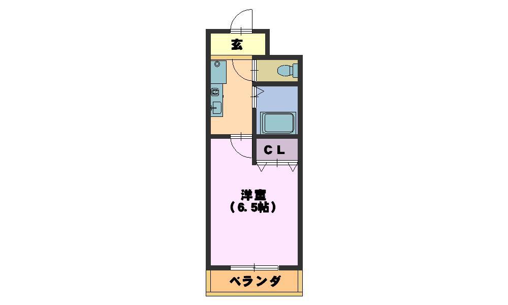 ヒルズ本山南(1K/1階)の間取り写真
