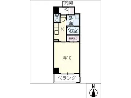 THE SIX(1K/3階)の間取り写真