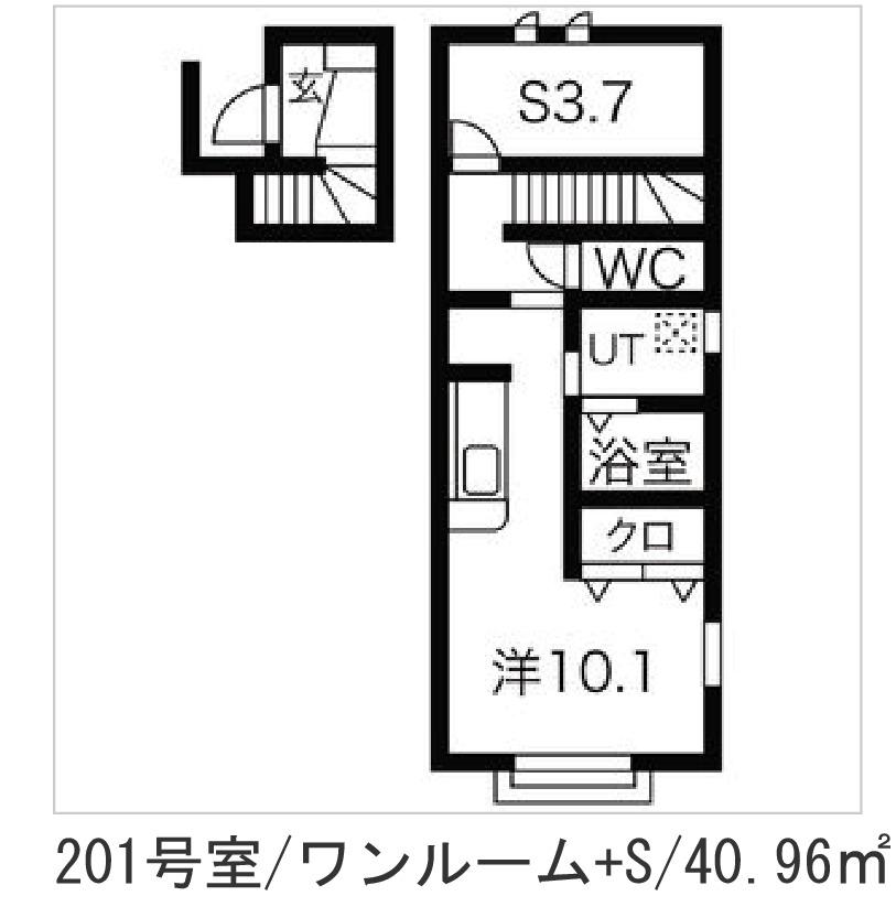 たのし荘(ワンルーム/2階)の間取り写真