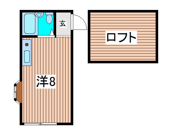 ゼフィール南浦和I(ワンルーム/2階)の間取り写真