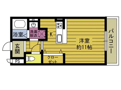 フローラ羽屋(ワンルーム/3階)の間取り写真