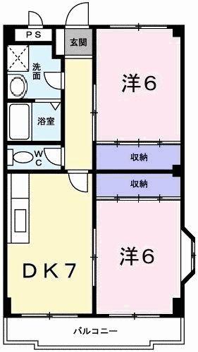 メゾン玉川(2DK/2階)の間取り写真