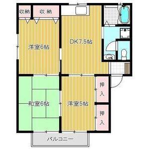 グリーンシャルマンD棟(3DK/2階)の間取り写真