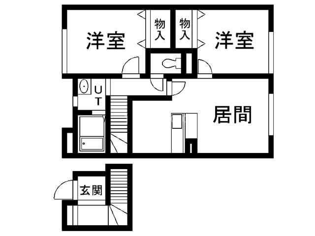 サンモール浜館(2LDK/2階)の間取り写真