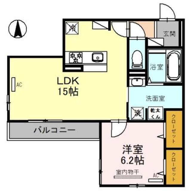 CLASHIST平野西ノース(1LDK/3階)の間取り写真