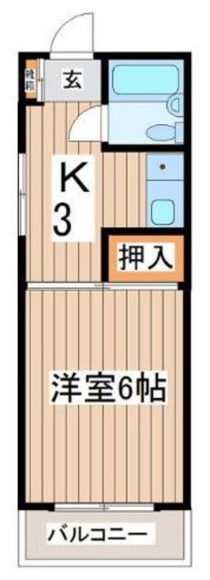 エメラルドマンション(1K/2階)の間取り写真