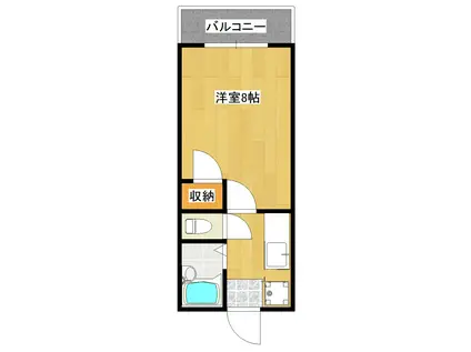 ロゼーヌ城西(1K/3階)の間取り写真