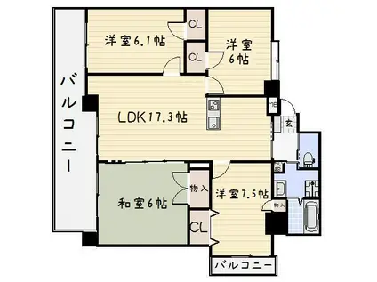 フェルト127(4LDK/15階)の間取り写真