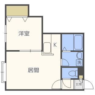 レユシール参番館(1LDK/3階)の間取り写真