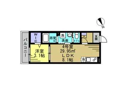 エーエスジェイ南流山(1LDK/1階)の間取り写真