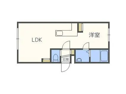 リベルタ福住(1LDK/4階)の間取り写真