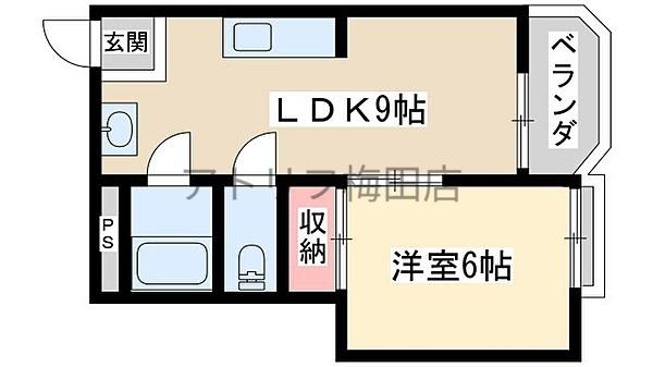 友田マンション(1LDK/2階)の間取り写真