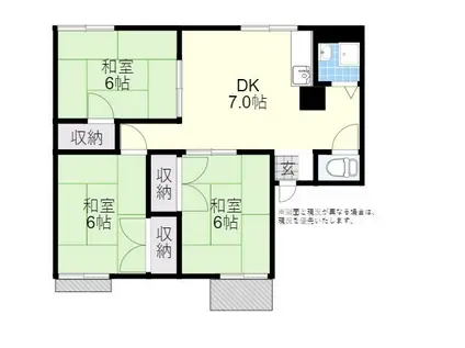 フォーレント幸崎(3DK/1階)の間取り写真