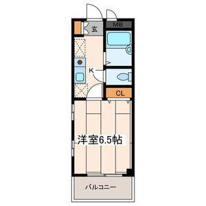 アルカサーノ湘南(1K/2階)の間取り写真