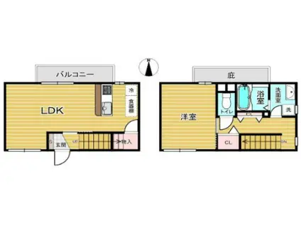 SIMODA新宿上落合(1LDK/4階)の間取り写真