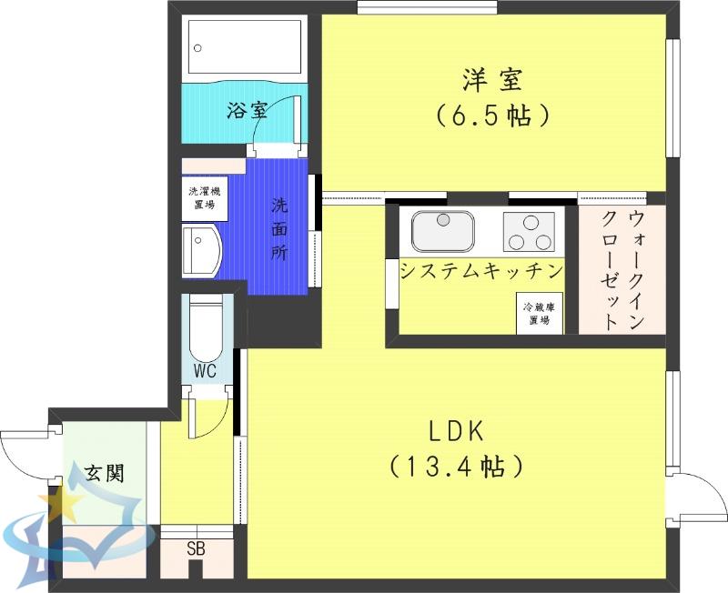 LE JARDIN DE MIYANOMORI(1LDK/2階)の間取り写真