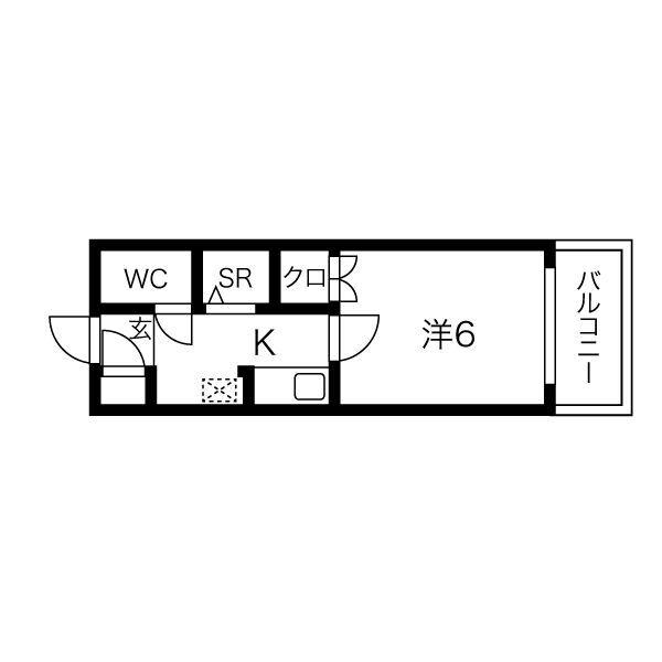 キャピタル上前津(1K/6階)の間取り写真