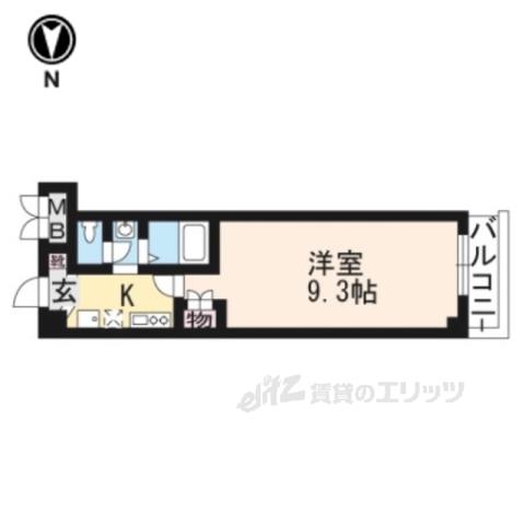 ベルセゾン京都駅前(1K/4階)の間取り写真