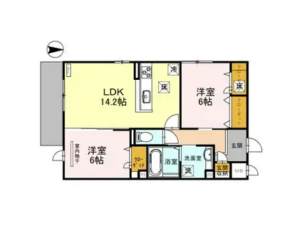 EMOUVOIR(2LDK/2階)の間取り写真