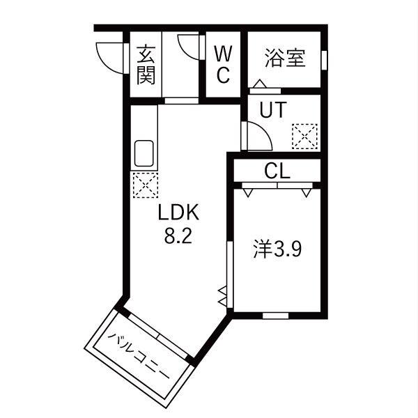 LEGIOIE太閤通駅4(1LDK/3階)の間取り写真