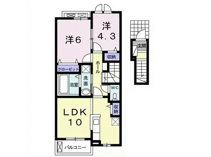 メゾン シュシュ(2LDK/2階)の間取り写真