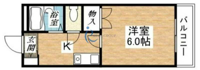 グランドール喜連(1K/2階)の間取り写真
