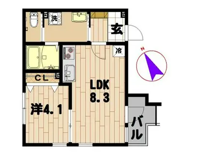 ブルーライン 上永谷駅 徒歩7分 3階建 築4年(1LDK/1階)の間取り写真
