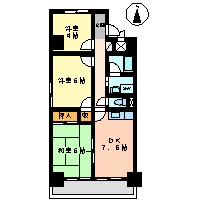 コスモハイム七番町(3DK/4階)の間取り写真