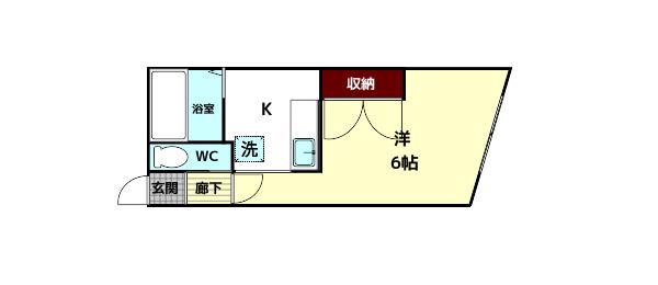 諏訪東生駒ビル(1K/4階)の間取り写真