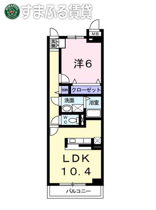 ローズパティオ(1LDK/3階)の間取り写真