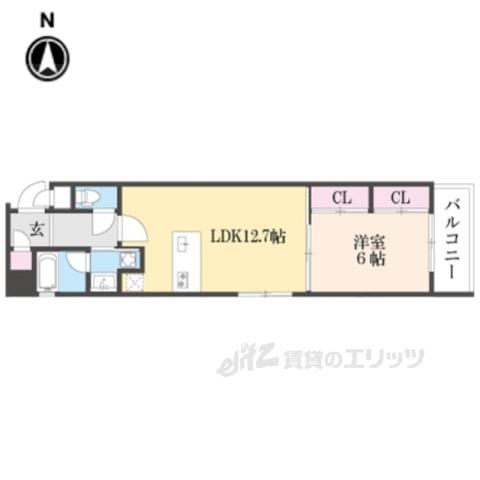 フォレスト油小路四条(1LDK/3階)の間取り写真
