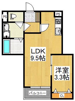FSTYLE狭山・池尻中2号館(1LDK/3階)の間取り写真
